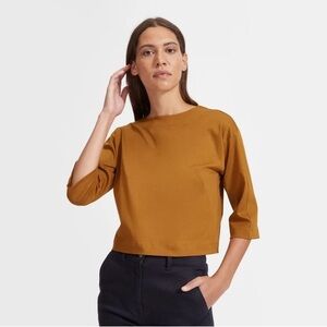 Everlane Luxe Cotton Crop Tee S EUC
